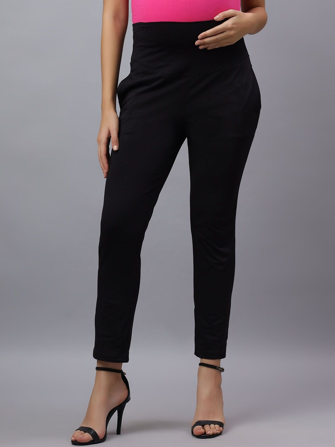 Mammas Maternity Women Relaxed Straight Leg Straight Fit Maternity Cigarette Trouser