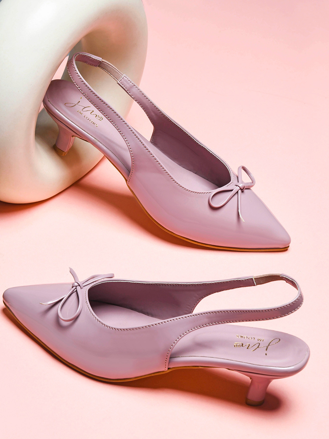 JM Looks Women Pointed-Toe Slingback Heels with Bow