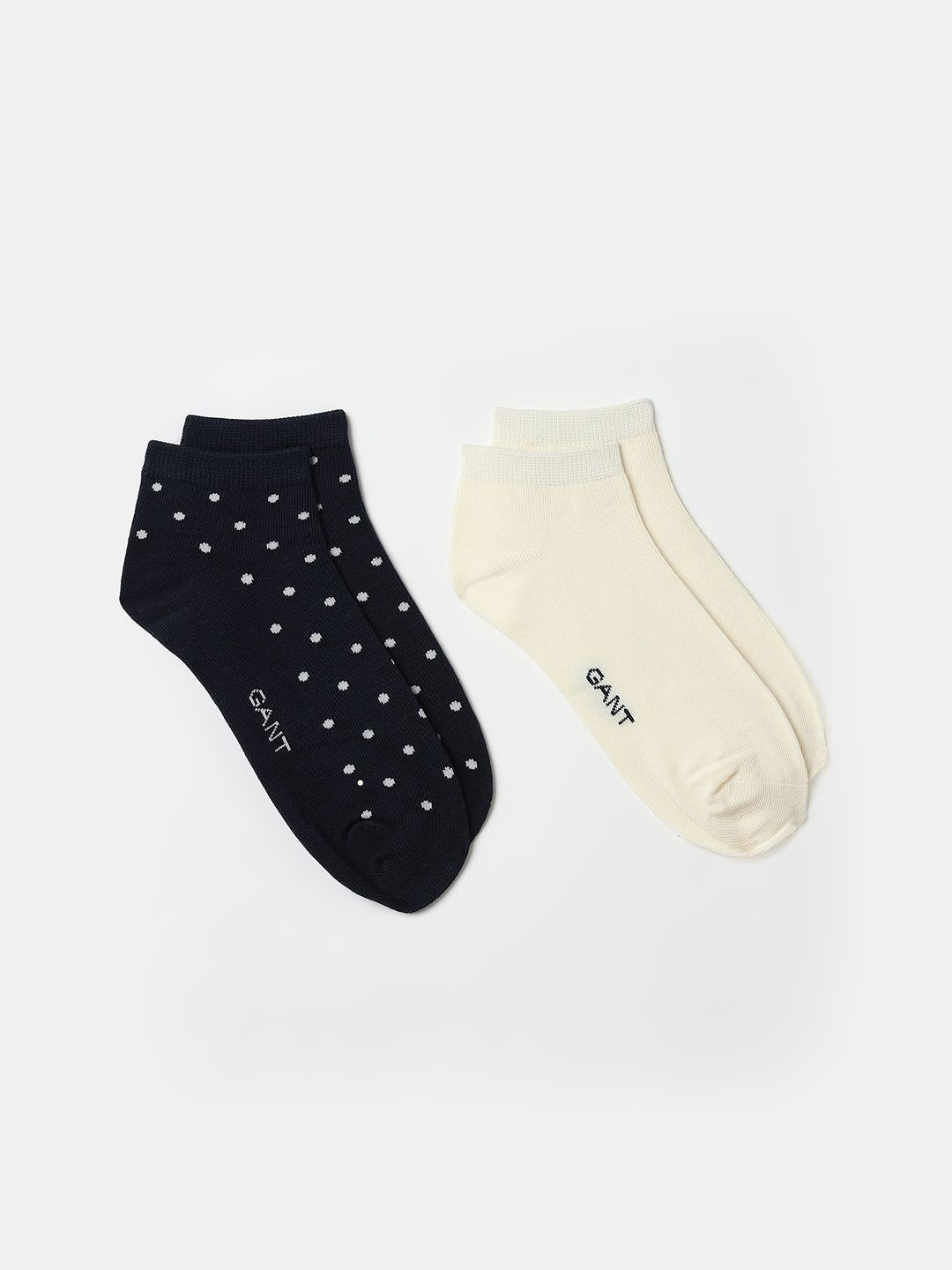 GANT Women Pack Of 2 Polka Dot Printed Cotton Ankle Length Socks