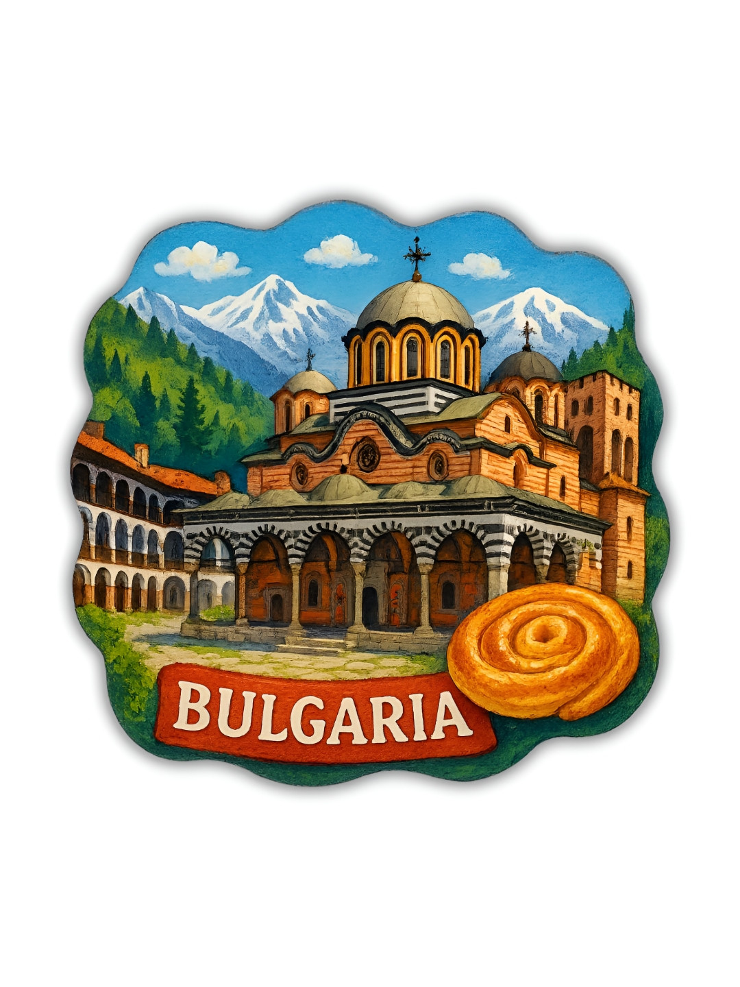 GIFTODAY Blue & Green Bulgaria Printed Decorative Magnets