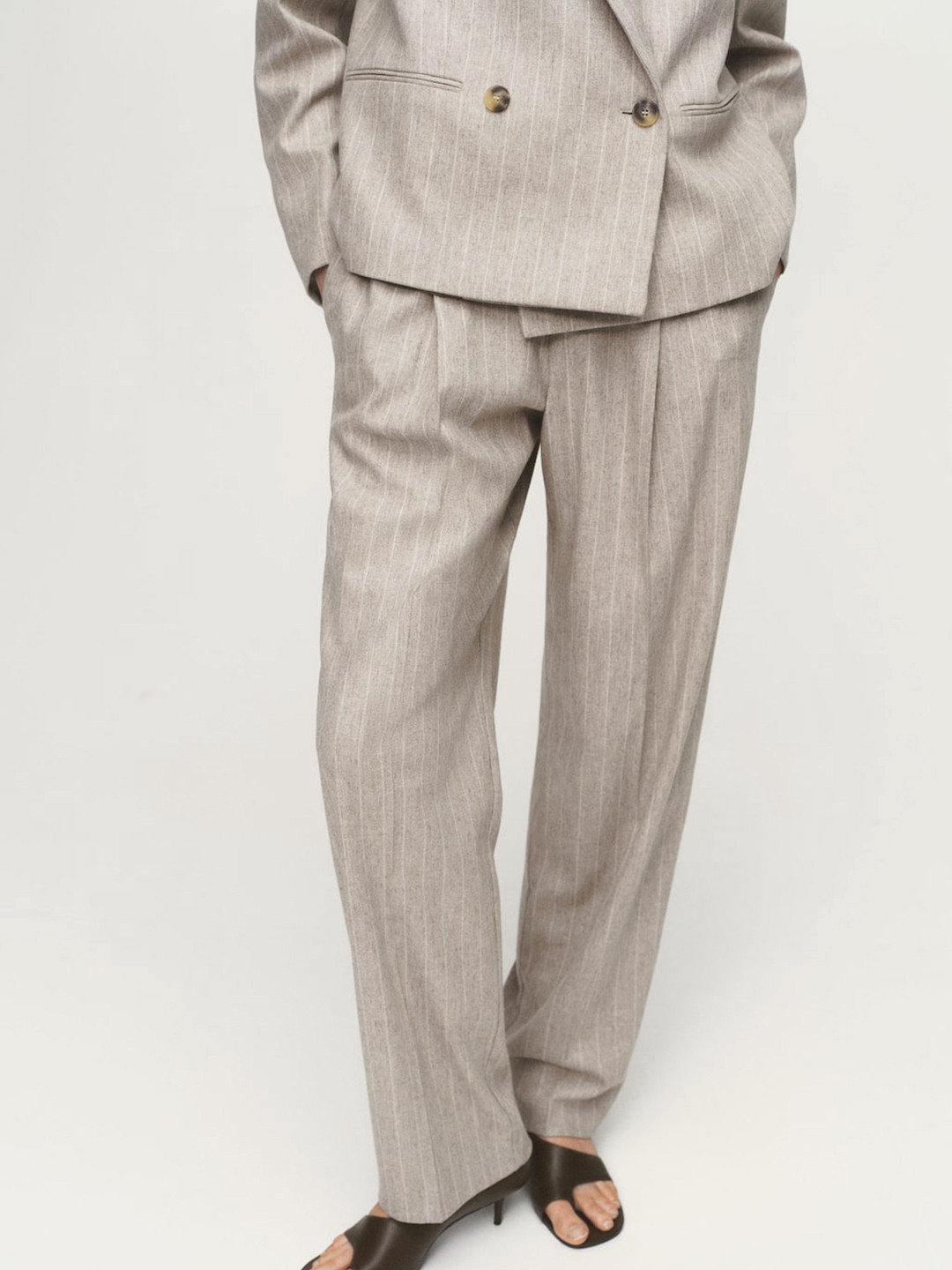 MANGO Women Pinstripe Suit Trousers