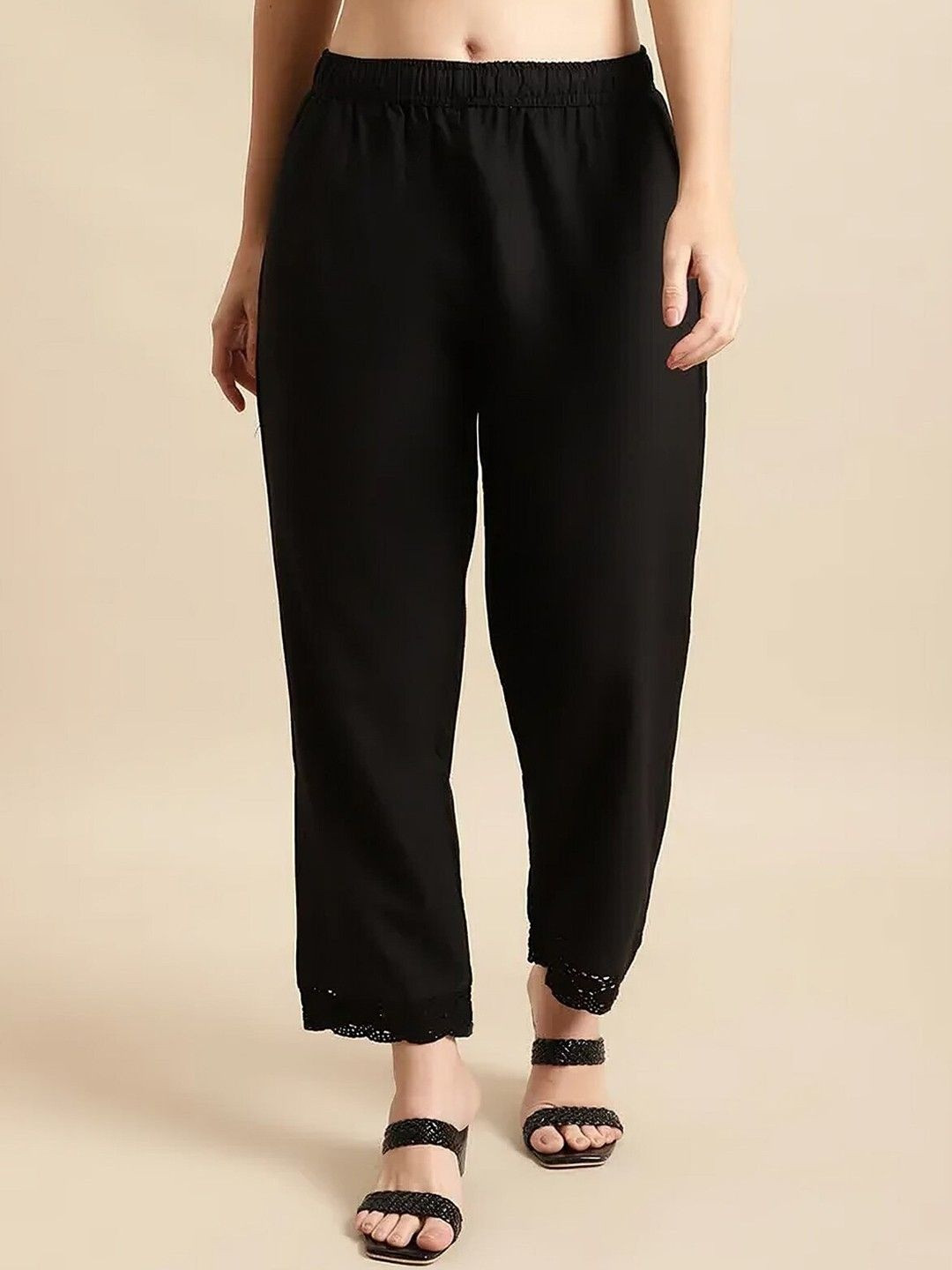 KBZ Women Mid-Rise Relaxed Straight Leg Trousers