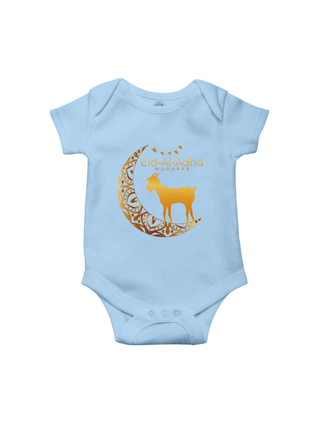 THE PRINT PLATTER Kids Eid Printed Cotton Envelope Neck Ultra Bio Wash Bodysuit