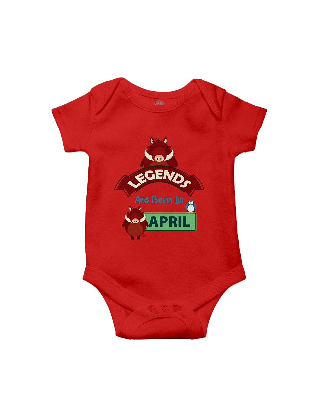 THE PRINT PLATTER Infants Legends In April Printed Cotton Bodysuit