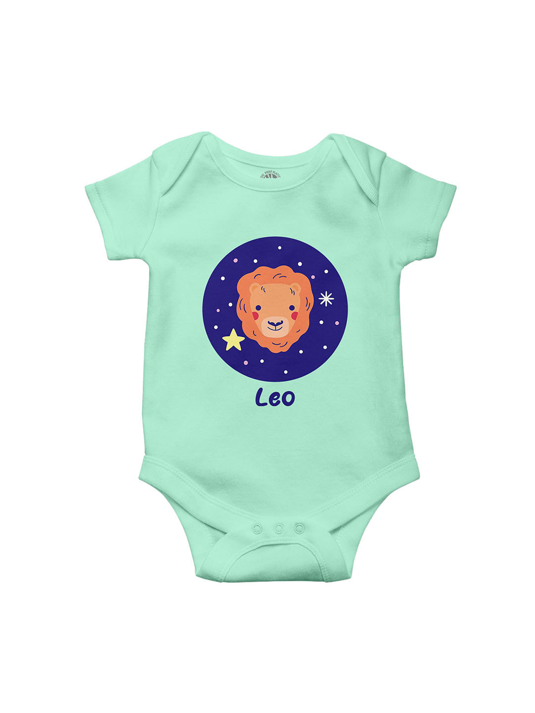 THE PRINT PLATTER Infants Leo Printed Cotton Envelope Neck Ultra Bio Wash Bodysuit