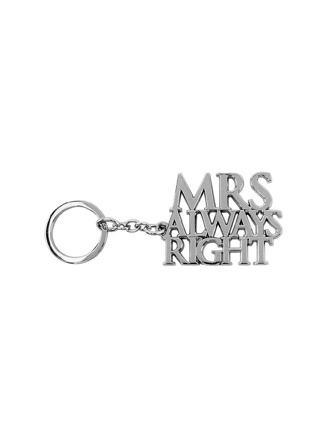 AUGEN Stainless Steel Mrs Always Right Textured Key Chain