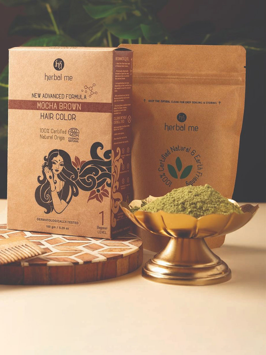 HERBAL ME Natural Hair Color - 150 g - Mocha Brown