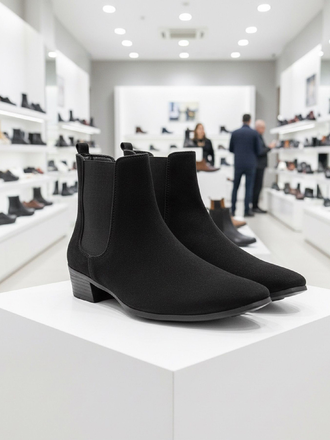 Bxxy Men Solid Block Heel Causal Chelsea Boots