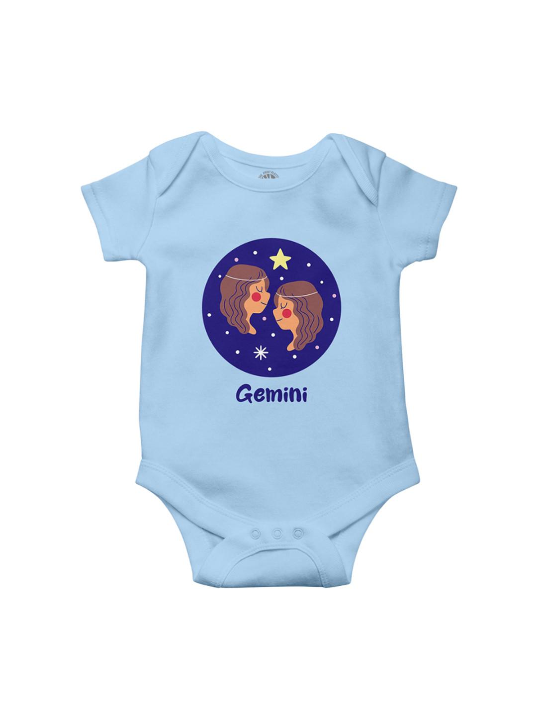 THE PRINT PLATTER Kids Gemini Printed Envelope Neck Ultra Bio Wash Cotton Bodysuit