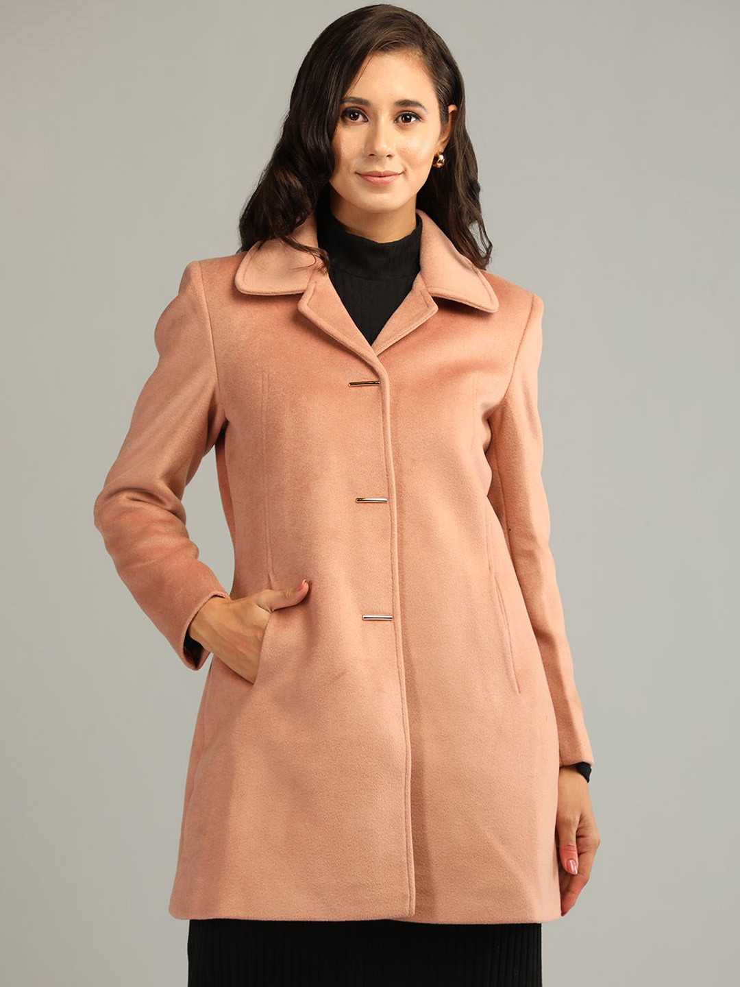 HONNETE Women Single-Breasted Stylish Trench Coat