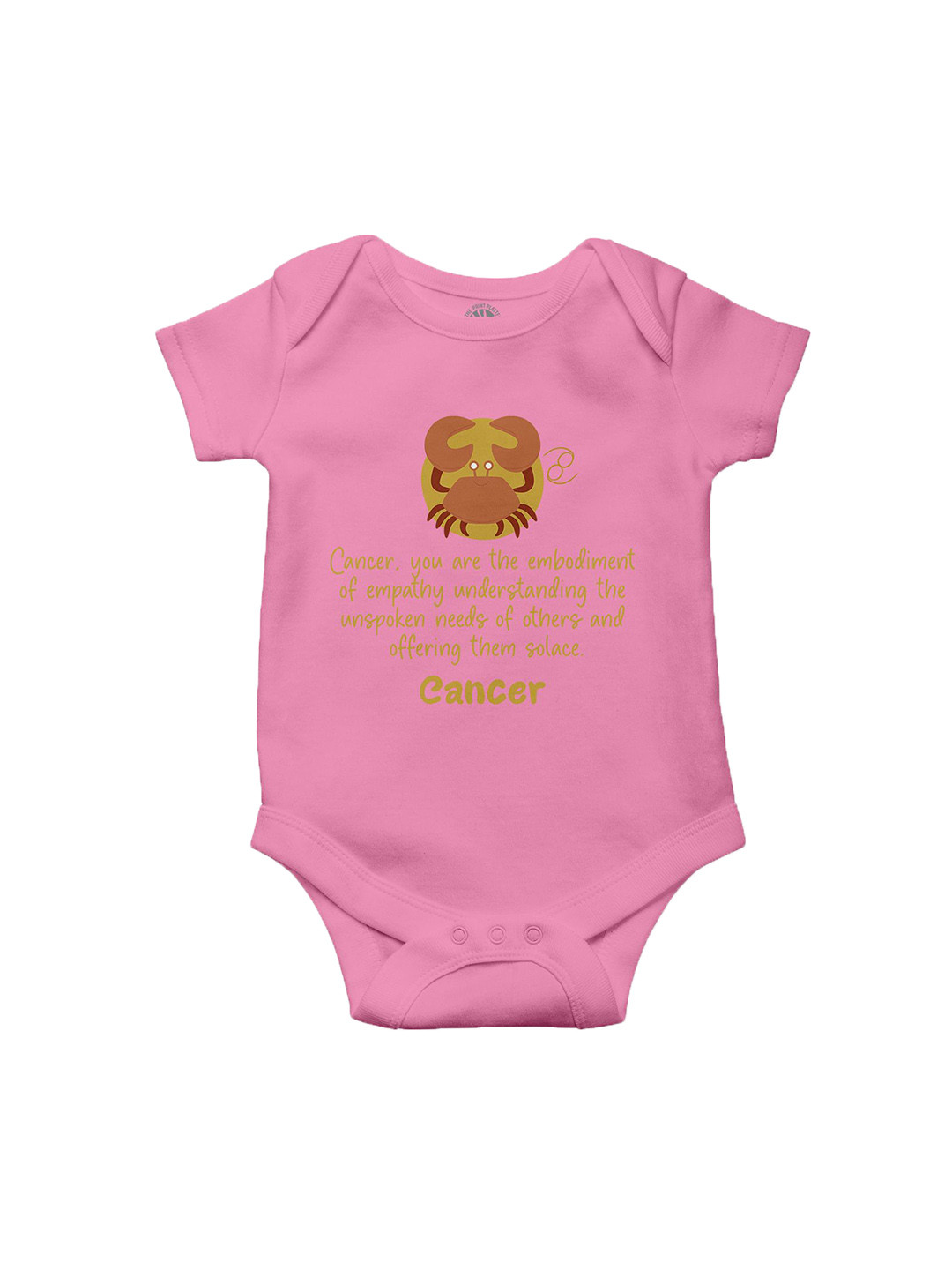 THE PRINT PLATTER Infants Cancer Printed Envelope Neck Short Sleeves Cotton Bodysuit