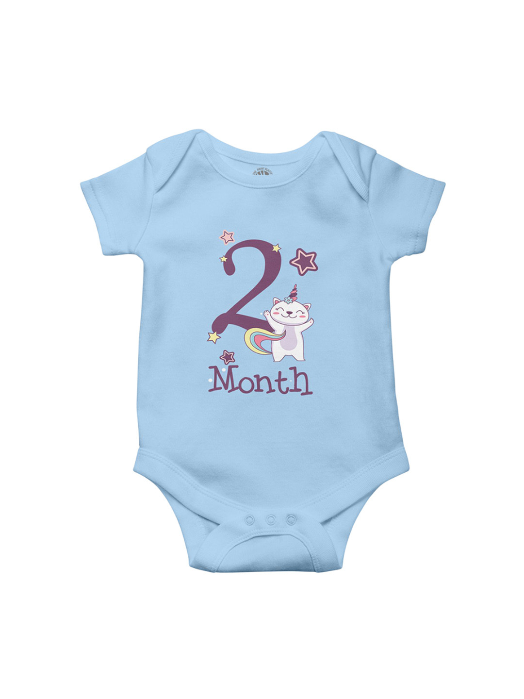 THE PRINT PLATTER Kids Two Month Printed Envelope Neck Bio Wash Cotton Bodysuit