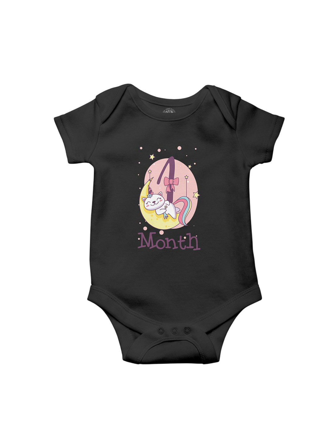 THE PRINT PLATTER Infants One Month Printed Envelope Neck Cotton Bodysuit
