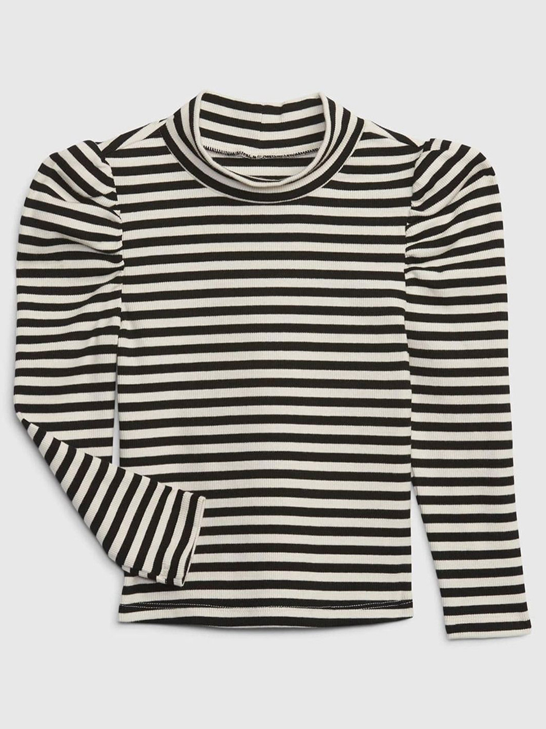 GAP Girls Striped Slim-Fit Long Puff-Sleeve Top