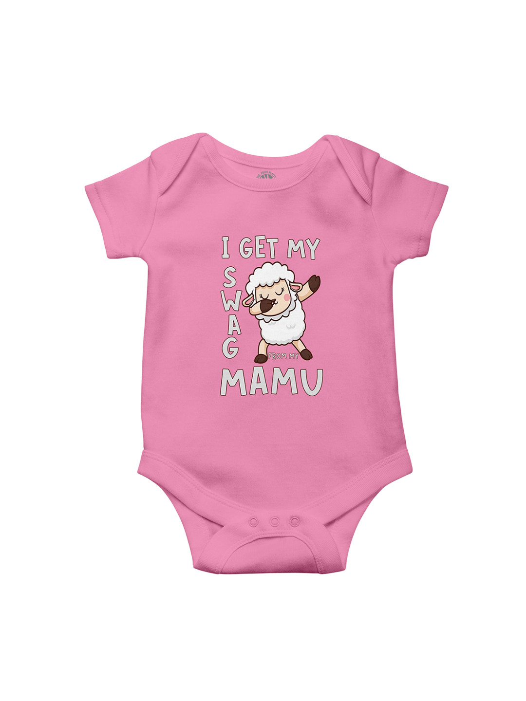 THE PRINT PLATTER Infants Swag Mamu Printed Envelope Neck Short Sleeves Cotton Bodysuit