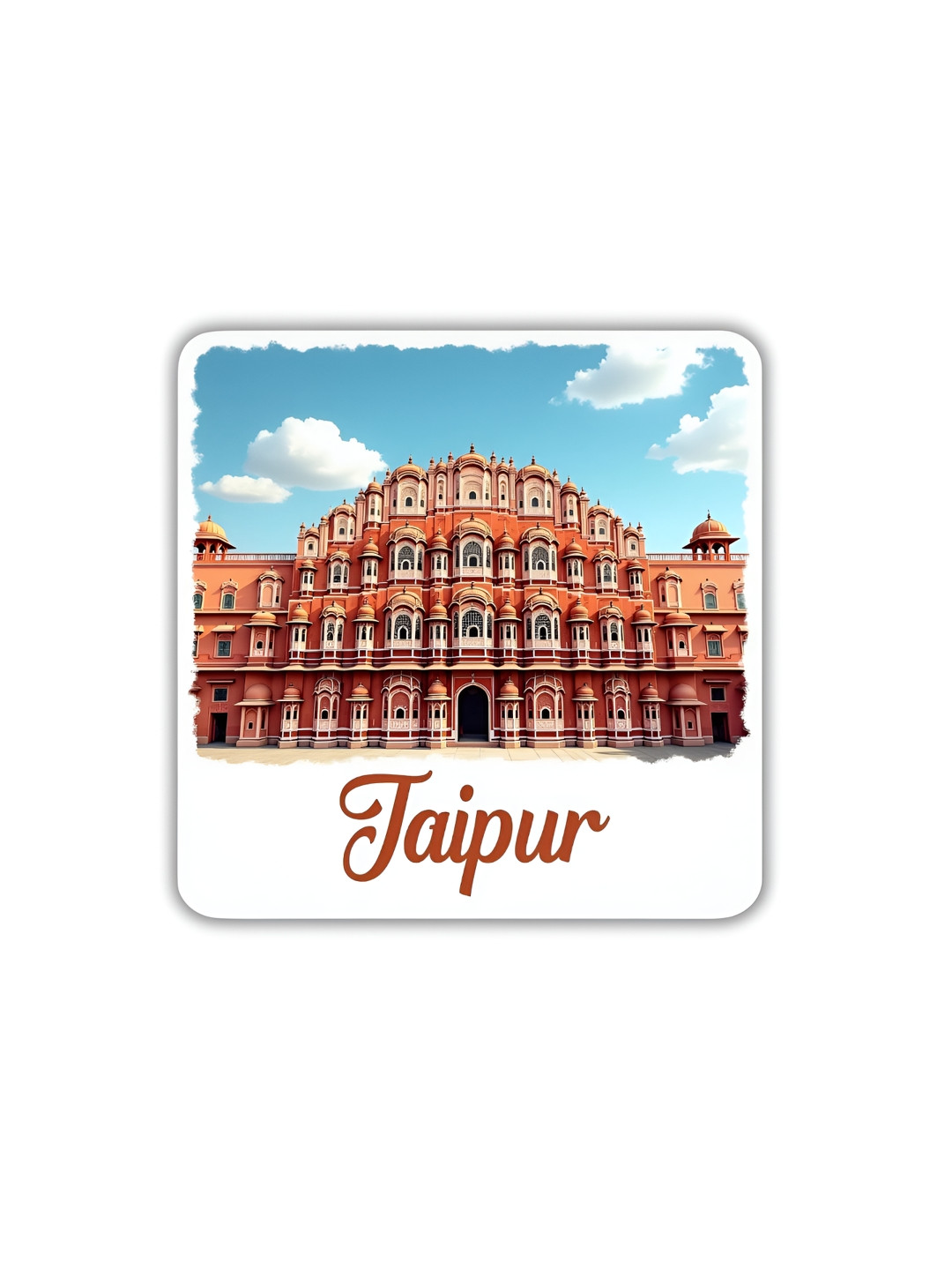 GIFTODAY Brown & Blue Jaipur Printed Fridge Magnets