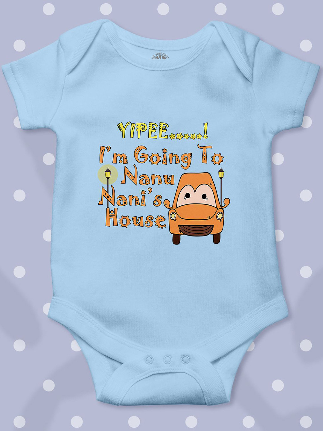 THE PRINT PLATTER Infants Nanu Nani's House Printed Envelope Neck Cotton Bodysuits