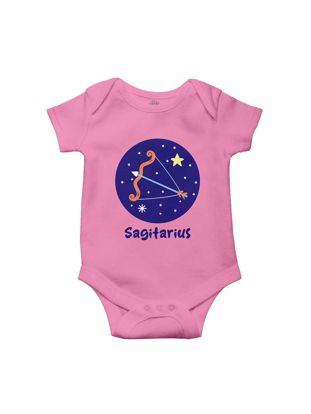 THE PRINT PLATTER Kids Sagitarius Printed Ultra bio wash & Envelope Neck Cotton Bodysuit