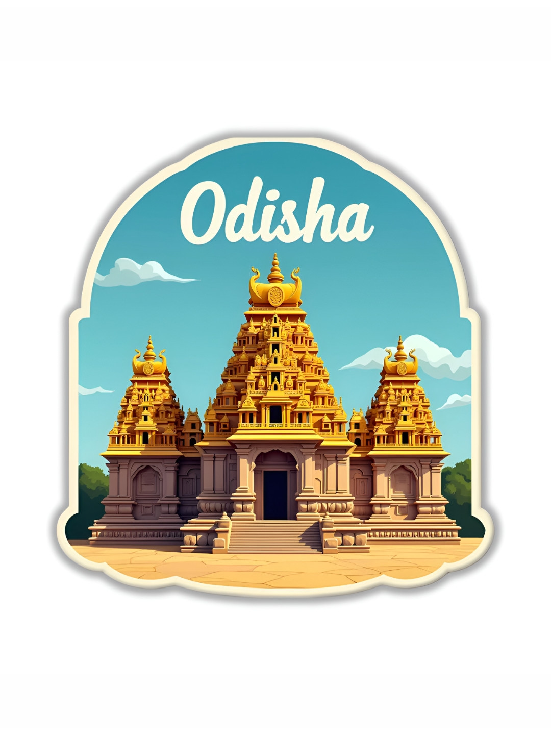 GIFTODAY Yellow & Blue Odisha Printed Fridge Magnets