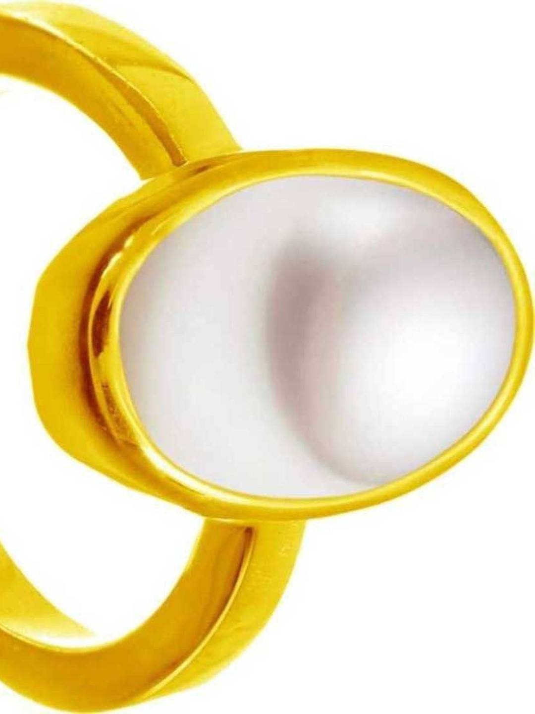 RAVIOUR LIFESTYLE Gold Plated Moti Studded Finger Ring