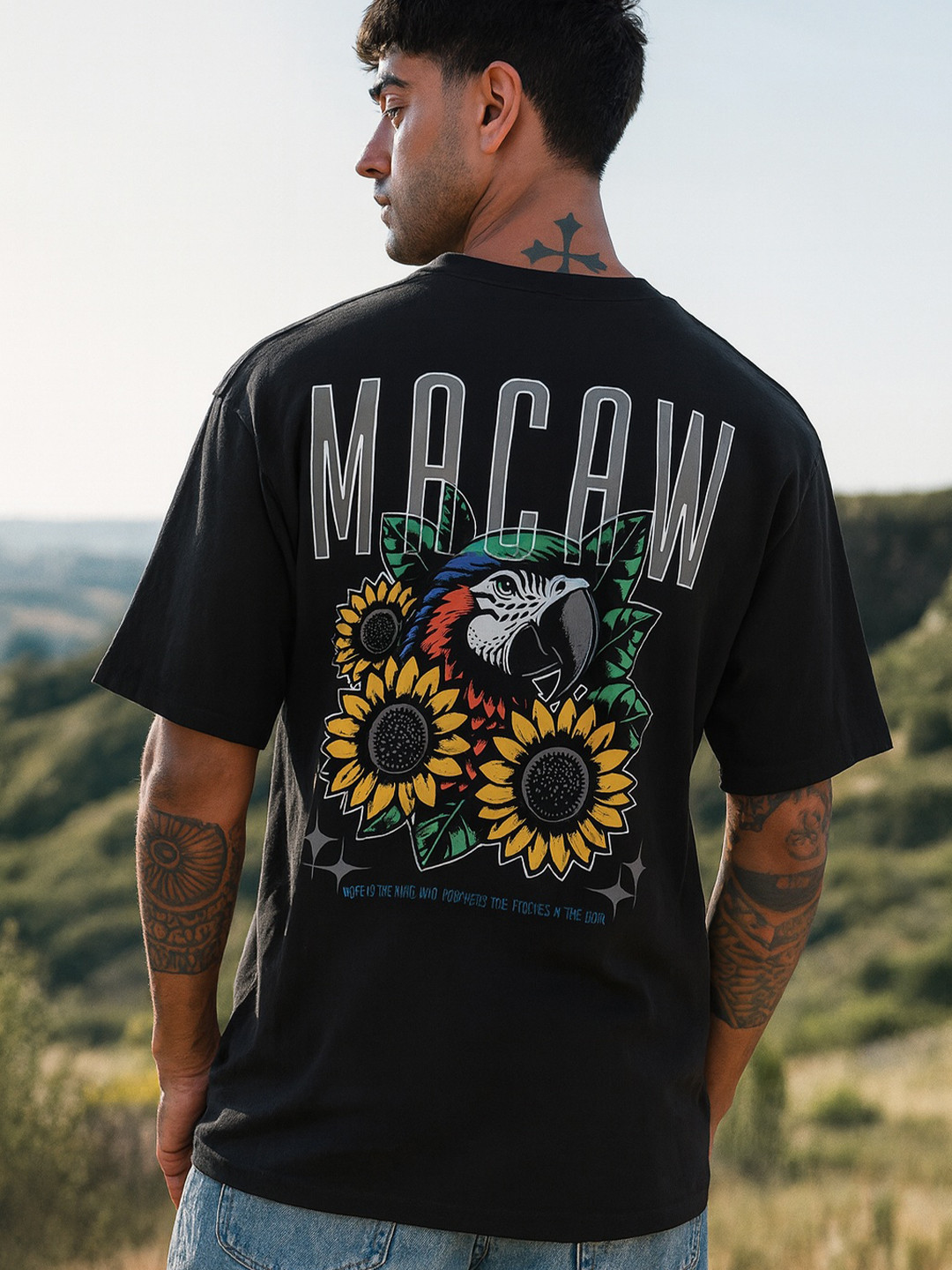 Hope Typography Printed Oversized Cotton T-shirt