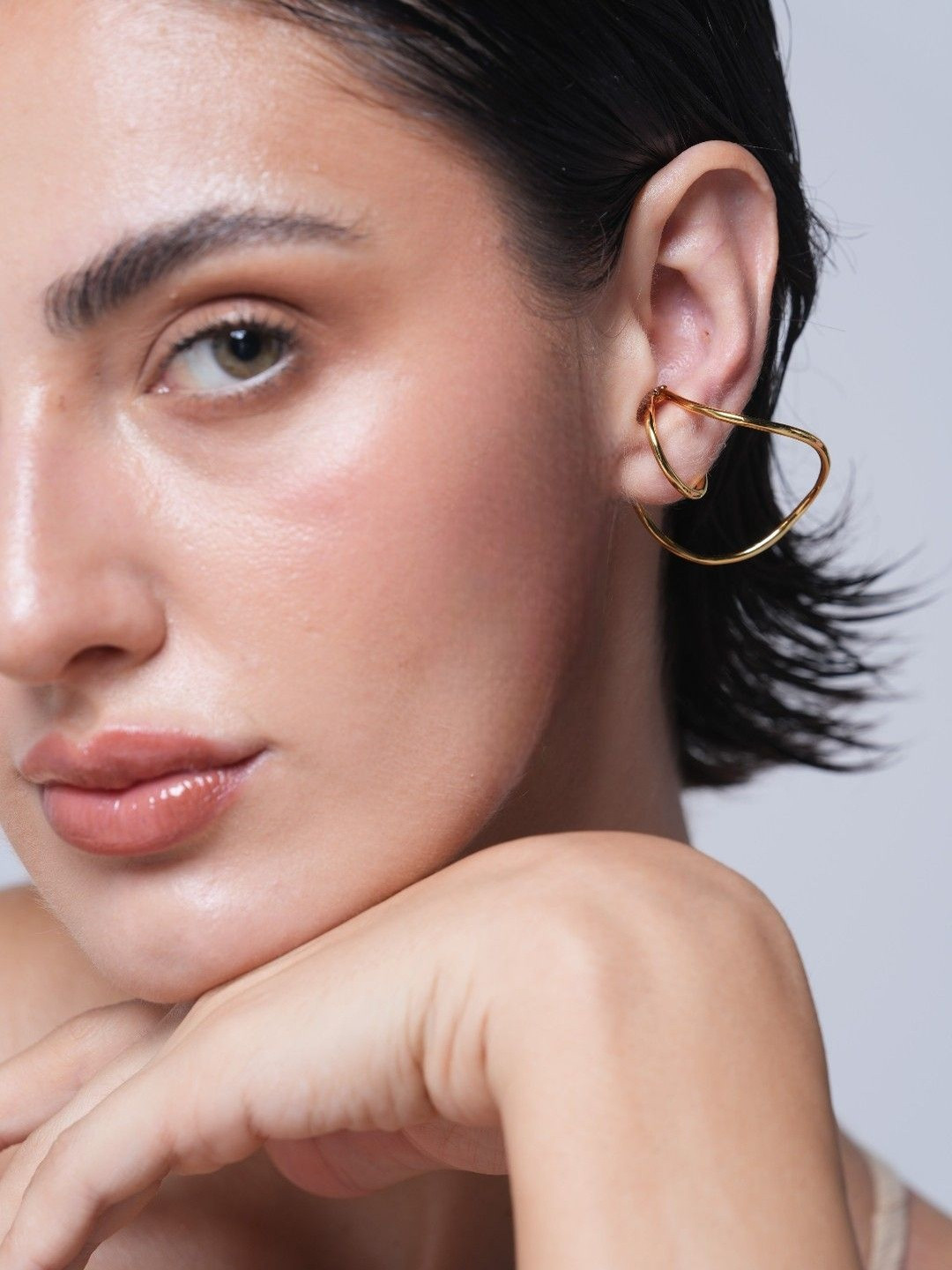 CAO Jewellery Stainless Steel Gold-Plated Contemporary Ear Cuff