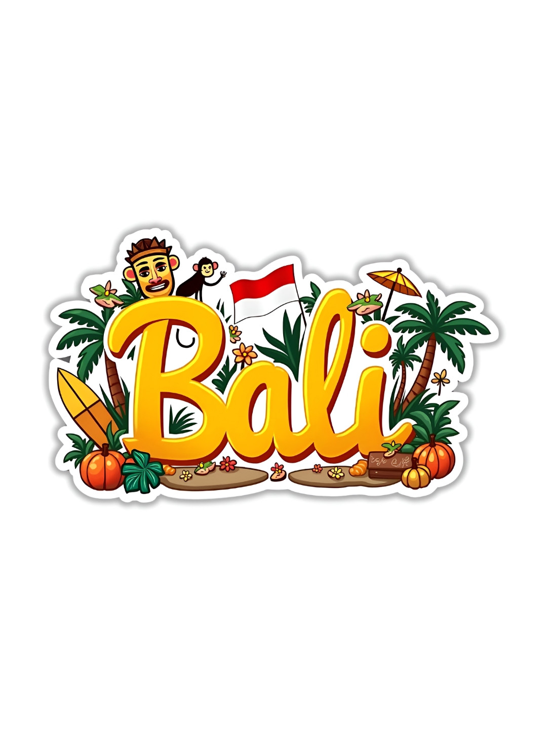 GIFTODAY White & Yellow Bali Printed Decorative Magnets
