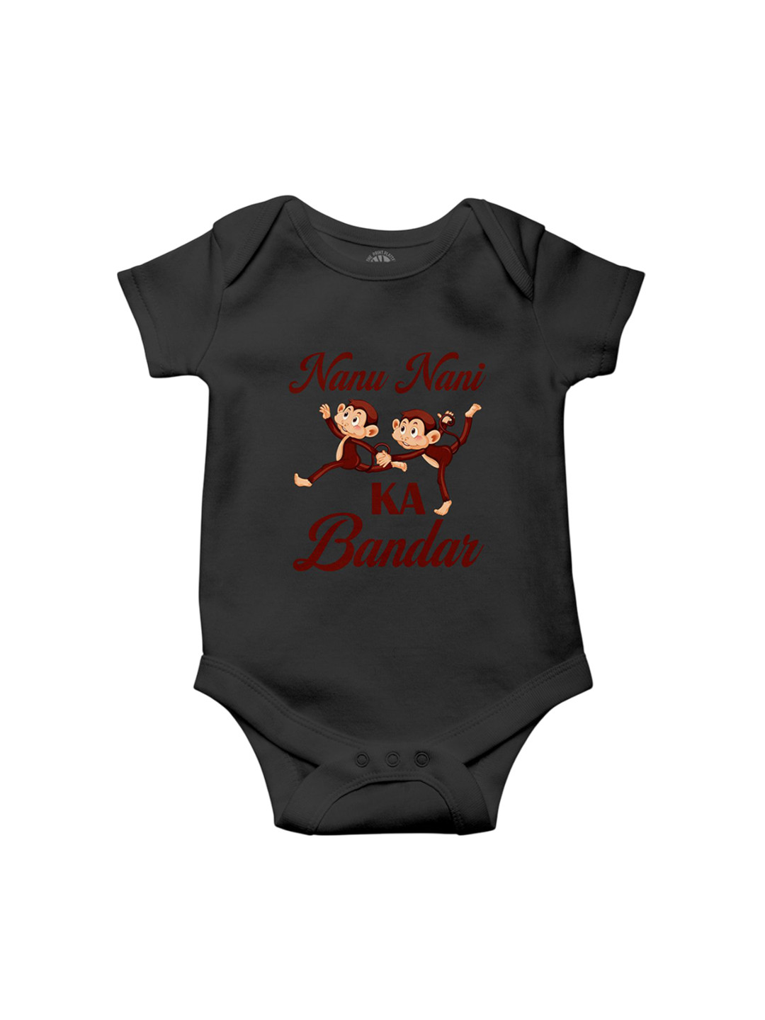 THE PRINT PLATTER Kids Nanu Nani Ka Bandar Printed Cotton Bodysuit