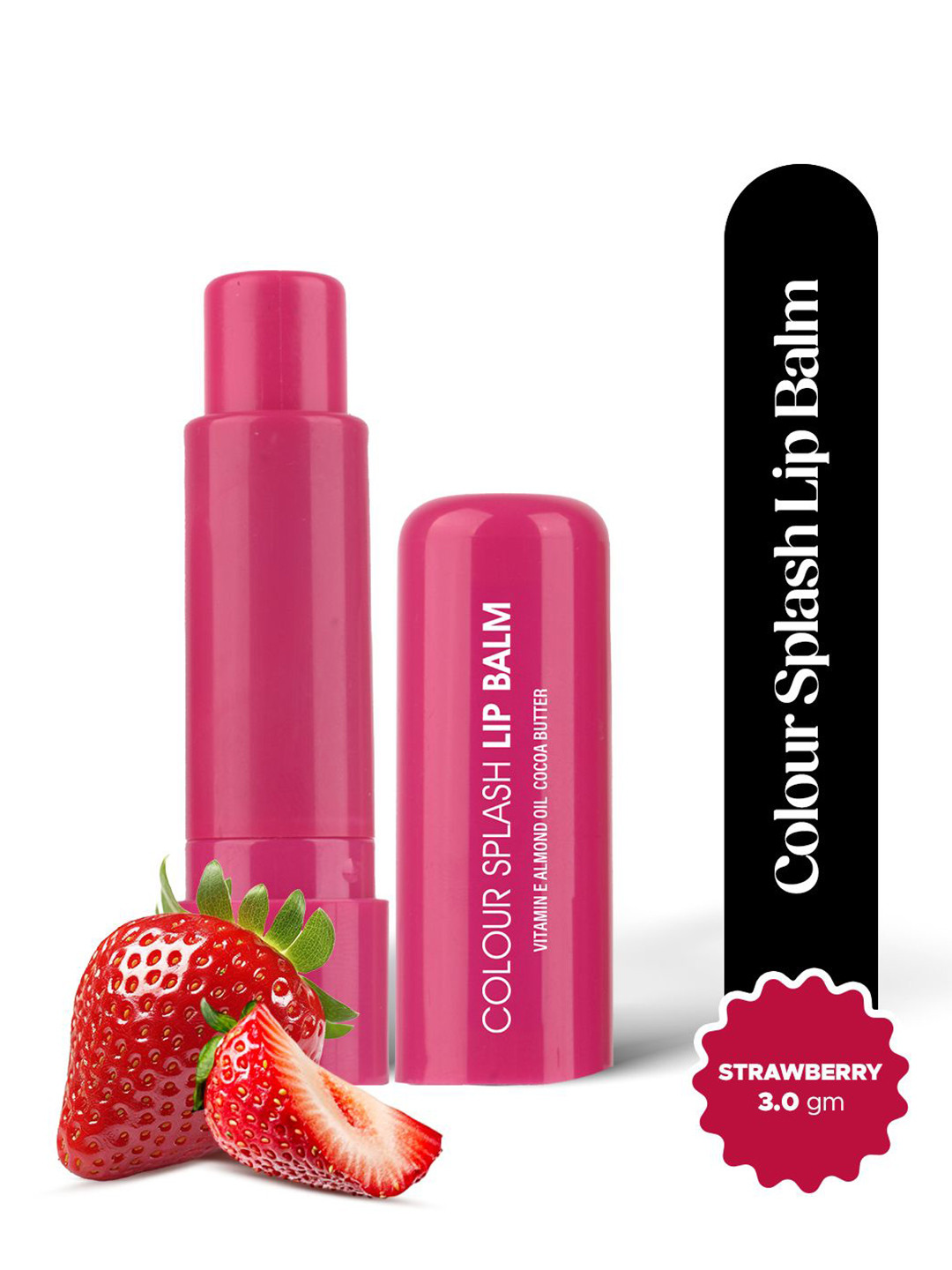Hilary Rhoda Women 3 g Color Splash Lip Balm With Vitamin E & Cocoa Butter - Strawberry 03