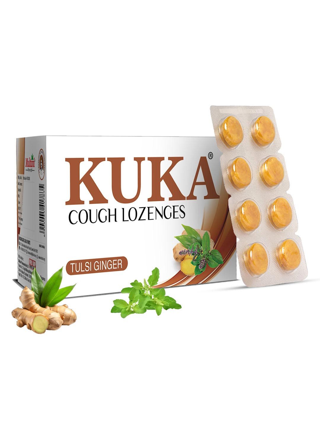 Multani Kuka Cough Lozenges Tablets With Tulsi & Ginger Flavour - 48 Tablets