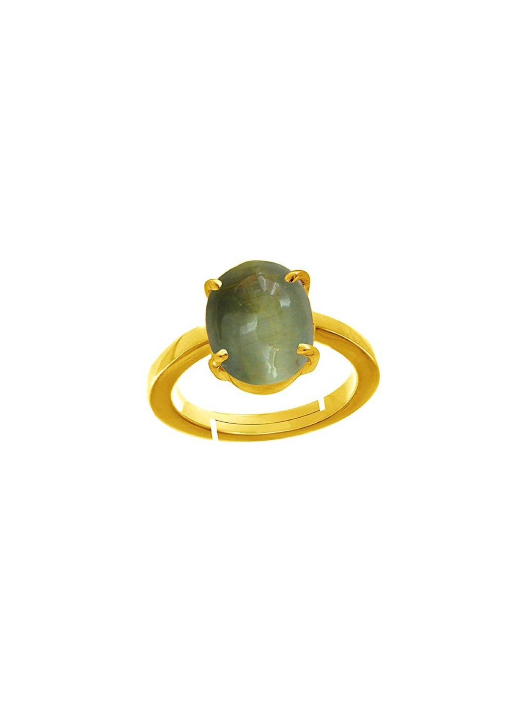 RAVIOUR LIFESTYLE Gold Plated Real Cat's Eye Studded Finger Ring