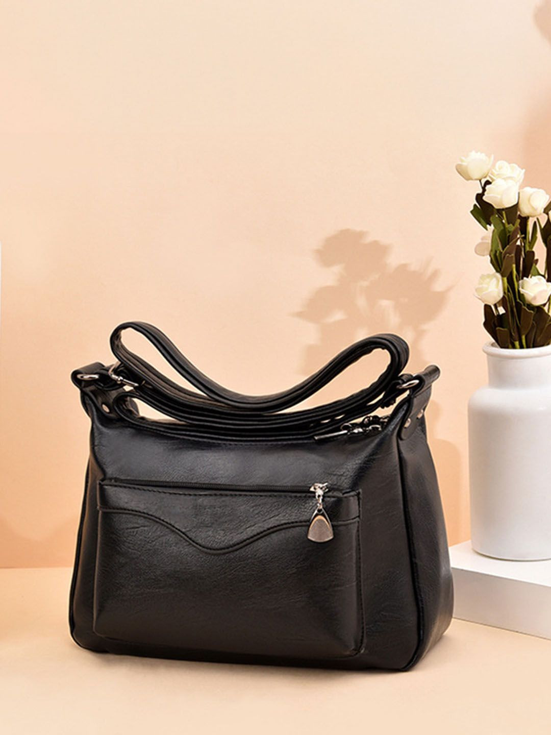 StyleCast Detachable Sling Strap Buckle Shopper Handheld Bag