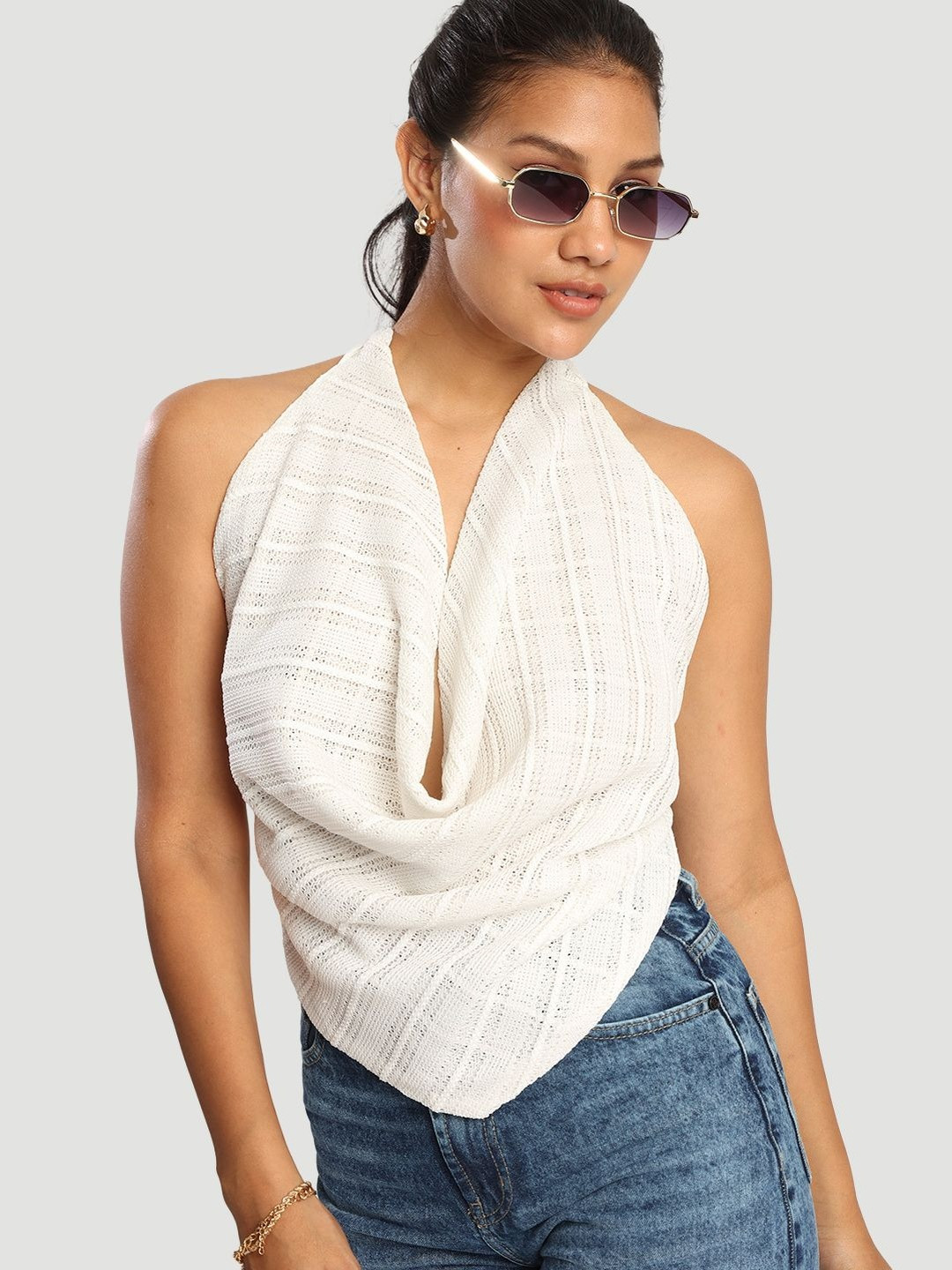 Bene Kleed lacy Back and Neck Tie Up Top