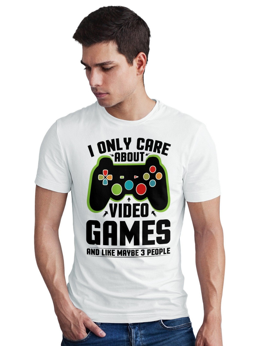 Seekbuylove Men Bio Finish Video Game Lover Round Neck Pure Cotton T-shirt