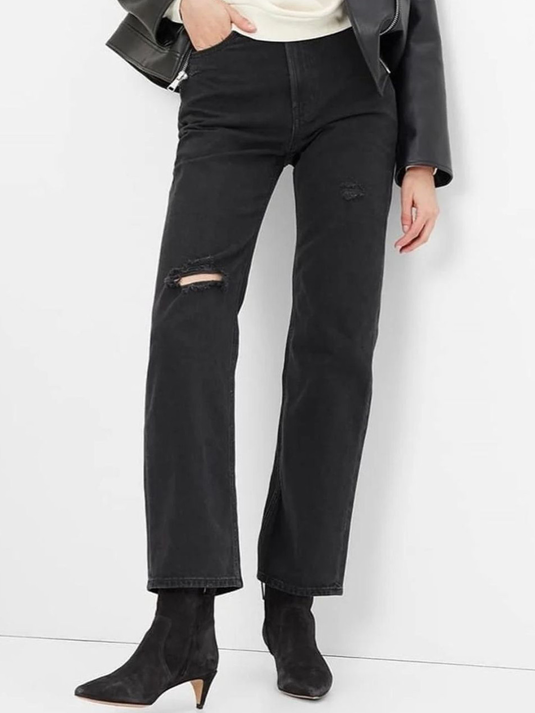 GAP Women Relaxed Fit Loose-Fit High-Rise Jeans