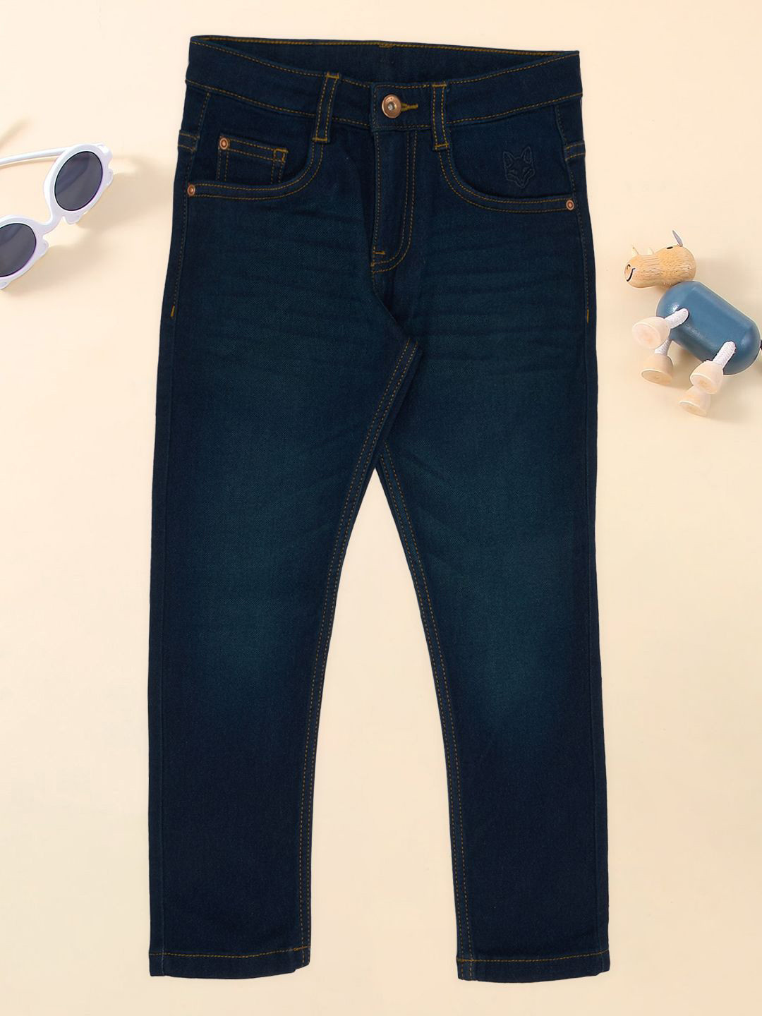 Pantaloons Junior Boys Slim Fit Mid-Rise Light Fade Stretchable Jeans