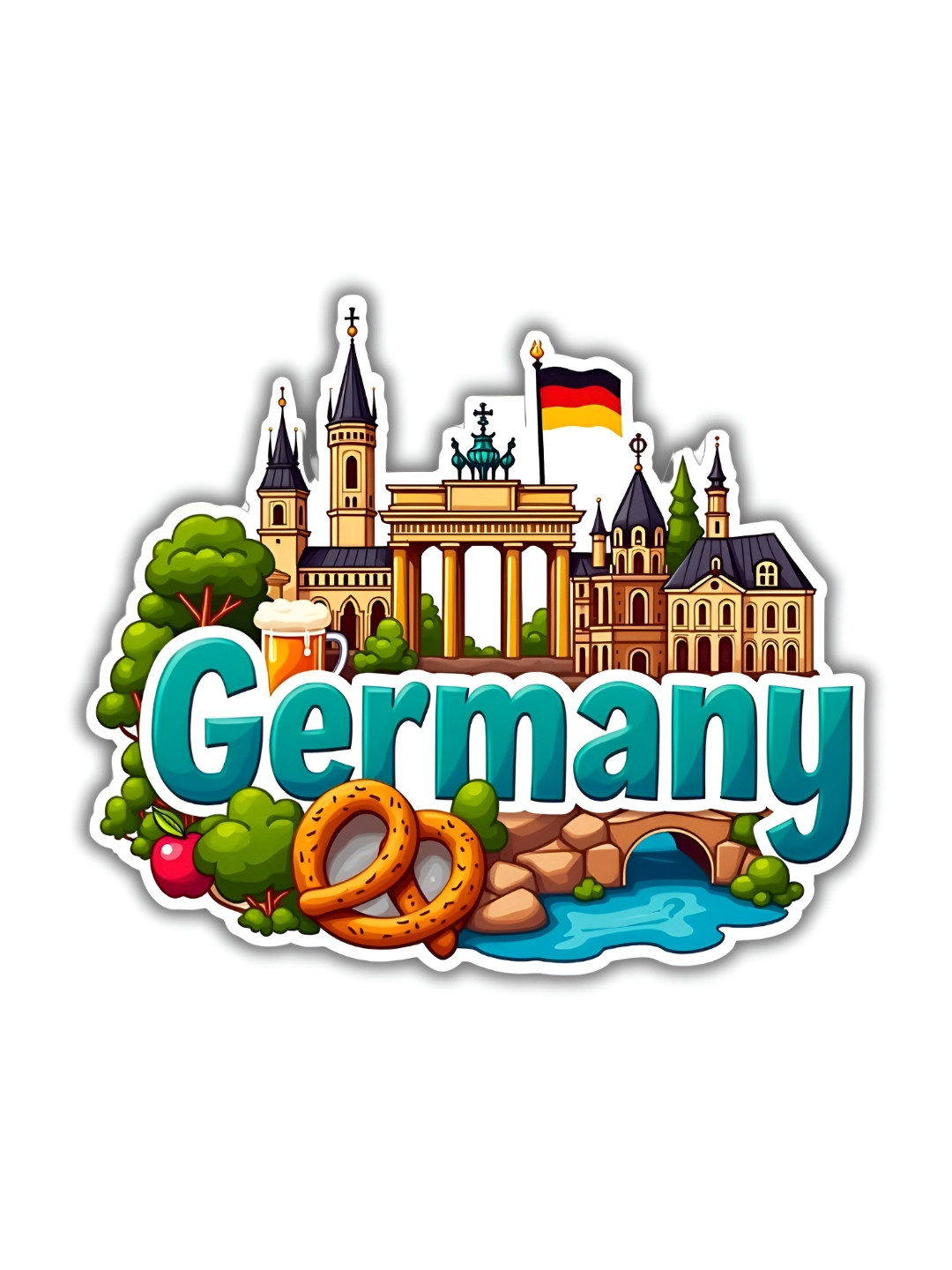 GIFTODAY Green & Blue Printed Fridge Magnets