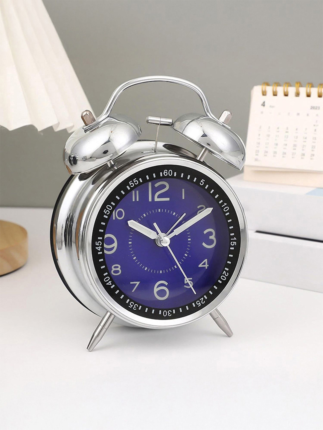 Ekhasa Blue Analog Metal Twin Table Alarm Clock