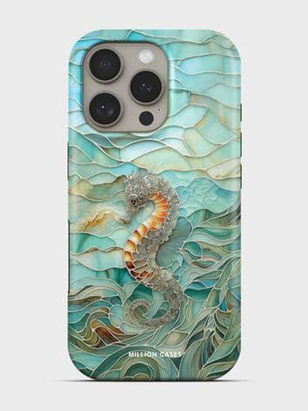 PEEPERLY Women Sea Horse Printed Impact Resistant iPhone 13 Pro Crystal Back Case