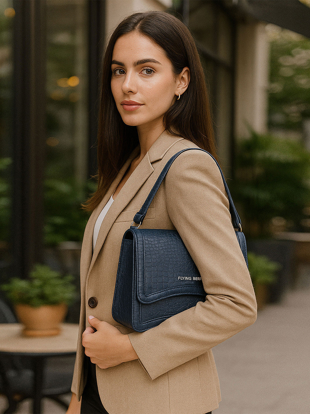 FLYING BERRY Textured PU Bowling Sling Bag