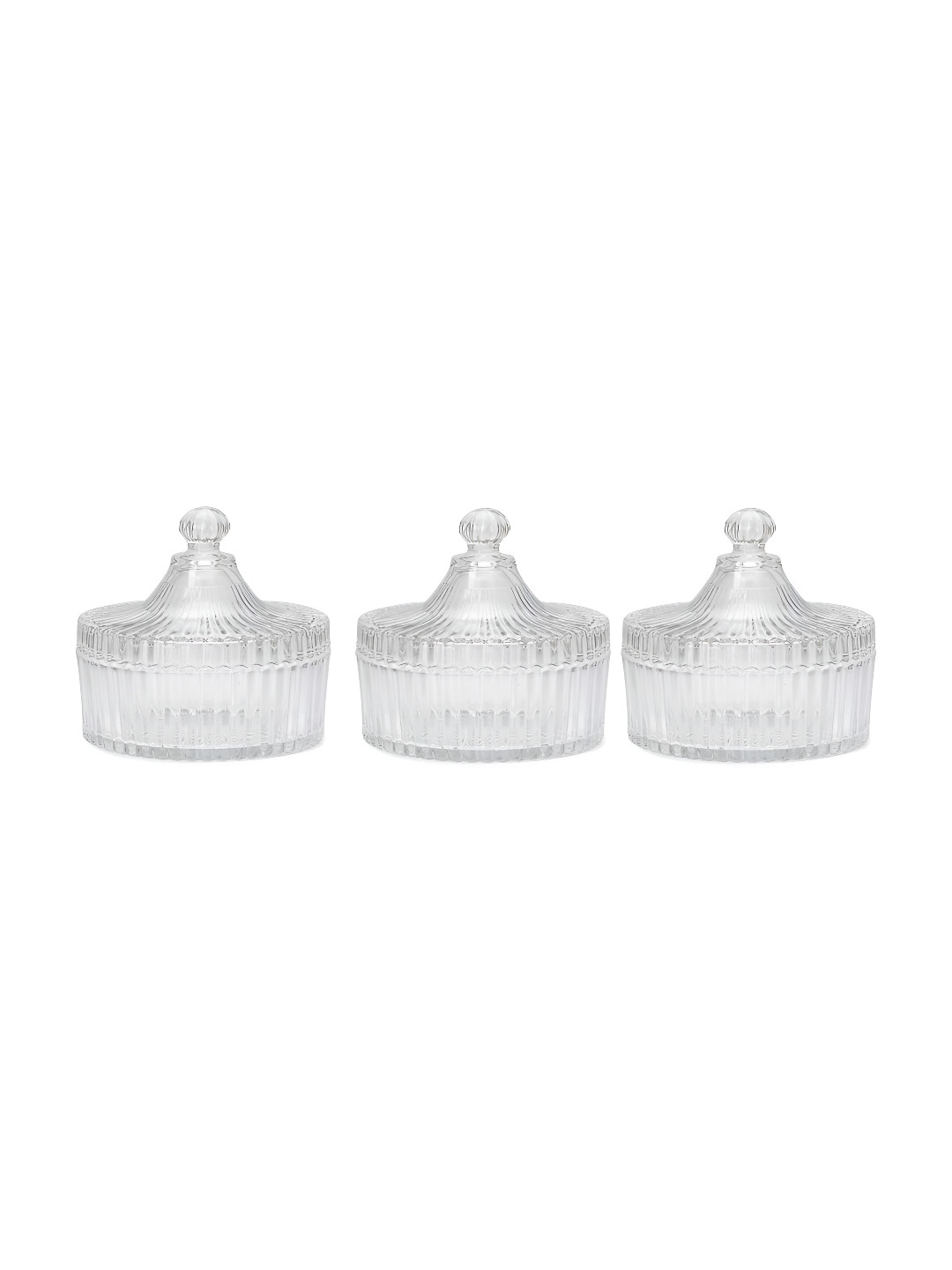 1ST TIME Transparent 3 Pieces Glass Dishwasher Safe Serving Bowls
