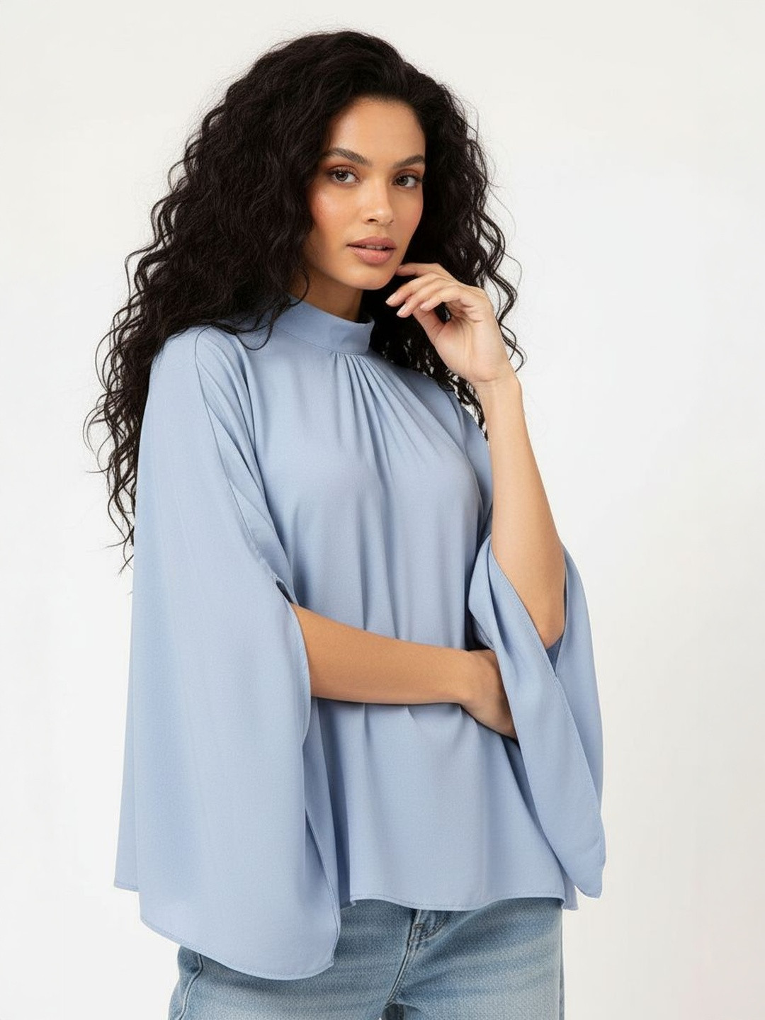 DressBerry Retro Rave High Neck Cape Top