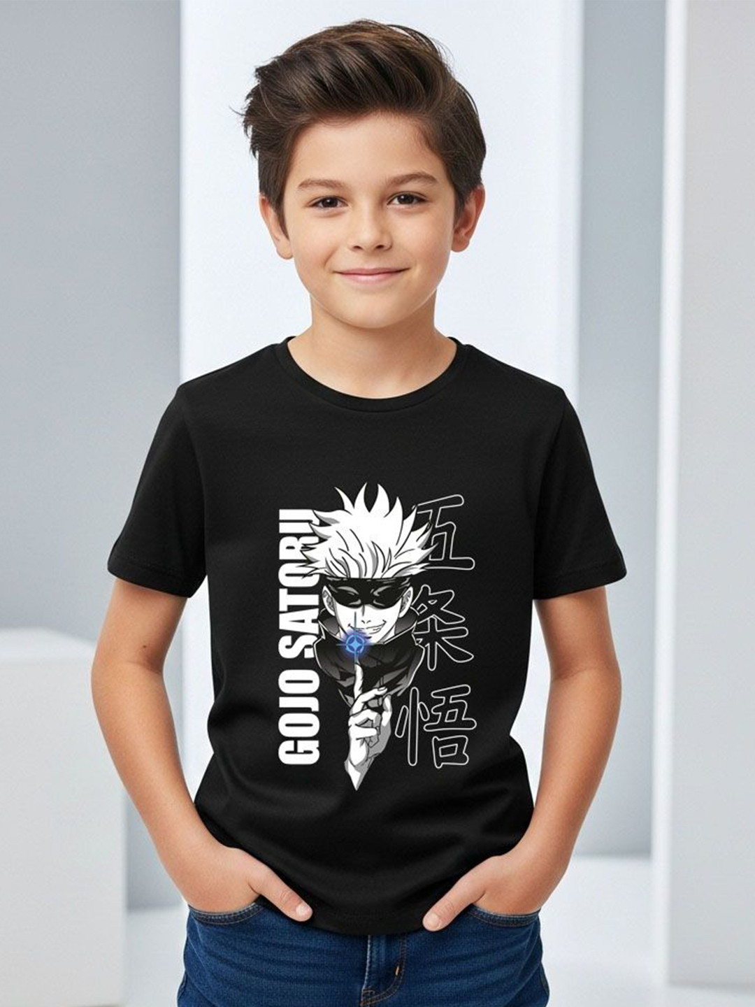 LONDON STREETS Boys Gojo Graphic Printed Cotton Tshirts