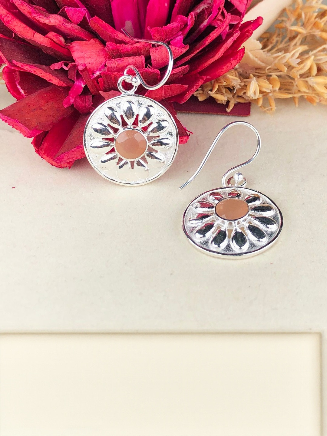 Zhupuk Floral Drop Fish Hook Earwire Earrings