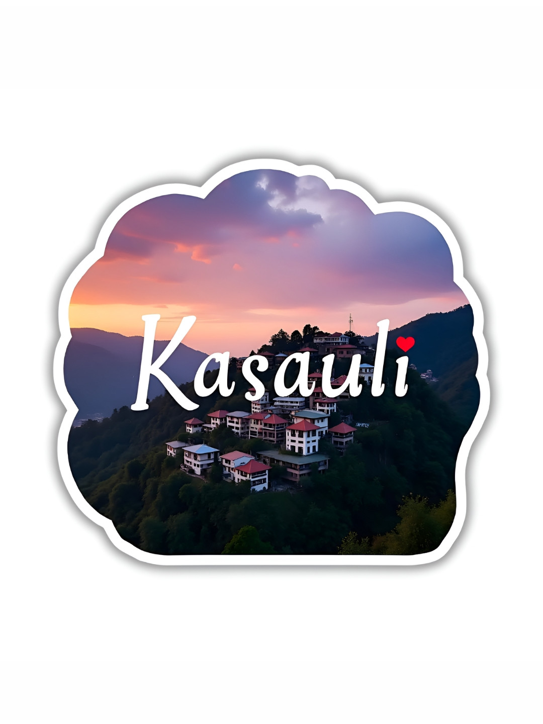 GIFTODAY Green & White Kasauli Printed Fridge Magnets