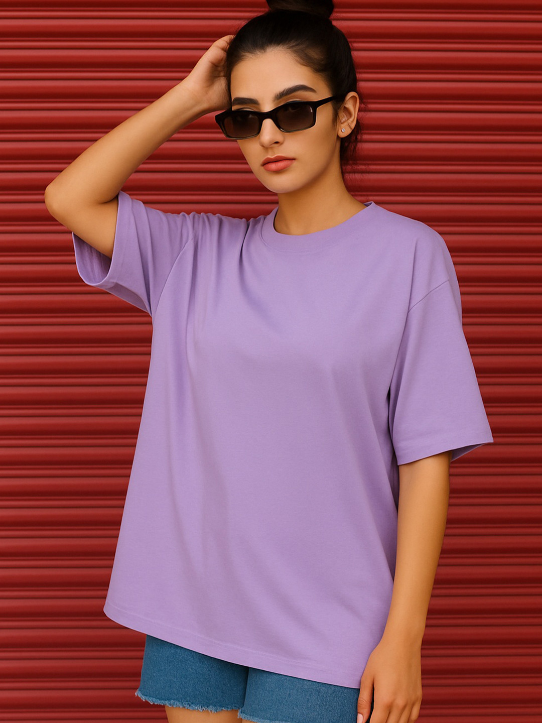 MORSE CODE Pure Cotton Round Neck Oversized T-shirt