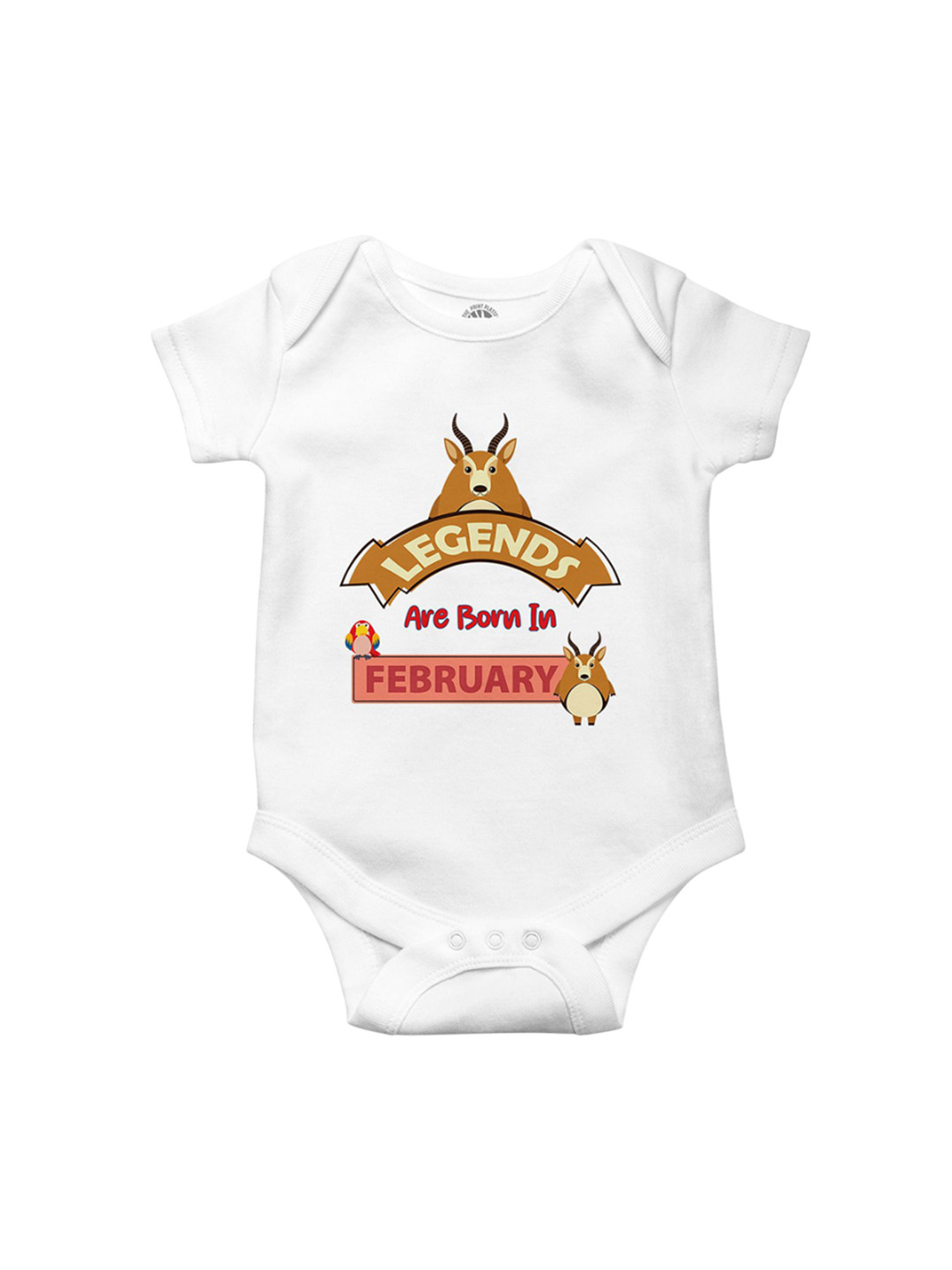 THE PRINT PLATTER Infants Legends In February Printed Cotton Envelope Neck Bodysuit