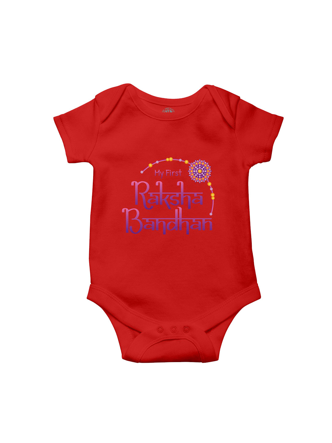 THE PRINT PLATTER Kids Raksha Bandhan Printed Cotton Envelope Neck Bodysuit