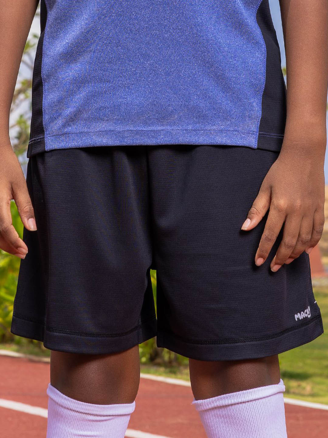 mackly Kids Unisex Brand Logo Printed Regular Fit Mid-Rise Shorts