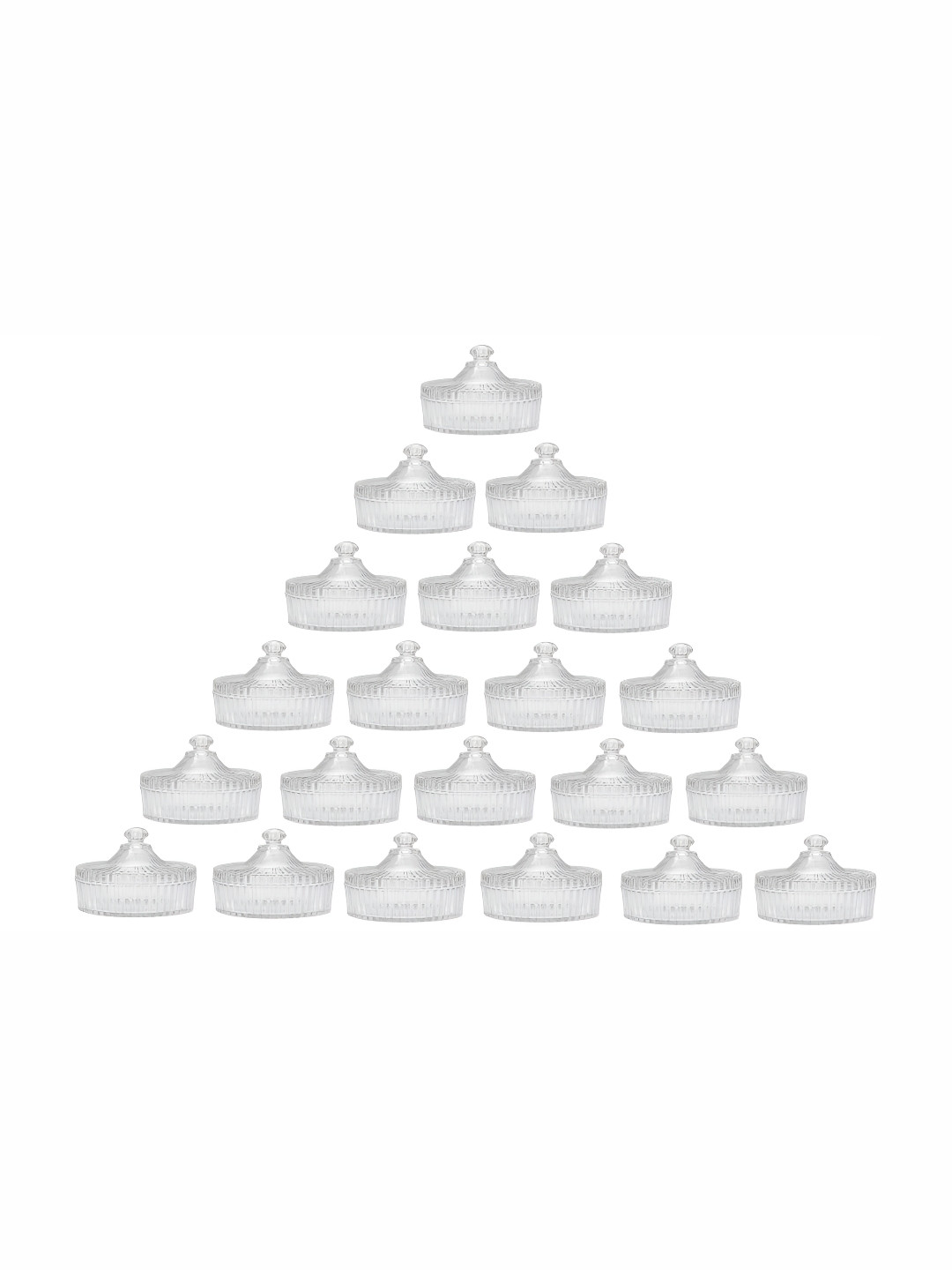 1ST TIME Transparent 21 Pieces Textured Glass Dishwasher Safe Serving Bowls 300ml